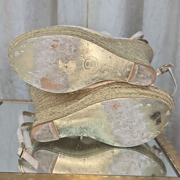 Bebe Avery White Leather Wedge Sandal - Picture 13 of 15